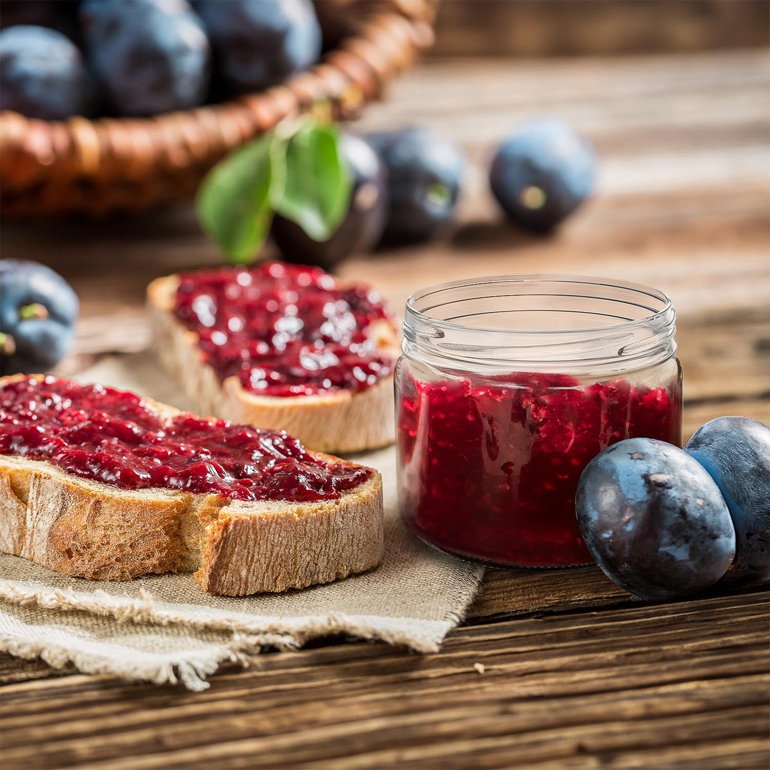 Oputec 48 x 282 ml Einmachgläser mit Schraubdeckel Weiß – Perfekt für Marmeladen, Konfitüren und mehr, kleine Gläser mit Deckel, ideal als Marmeladengläser und Dip-Schraubgläser