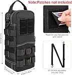 Sacs à outils pour hommes avec carabrier, Sac à outils tactiques, Sac de rangement d'outils utilitaires portatifs avec sangle d'épaule EDC,Moto,Camping,Trajet routier,Électriciens,Noir
