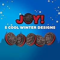 Vista 3 de OREO Galletas de sándwich de chocolate en crema roja edición limitada galletas navideñas 125 libras