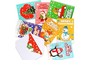 Christmas Cards for Kids, 32 Holiday Greeting Cards with Envelopes (4 x 6 Inches)
