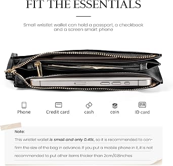 befen Genuine Leather Wristlet Clutch for Women Ultra-Slim Ladies Credit Card Holder Wallet Purses with RFID Protection