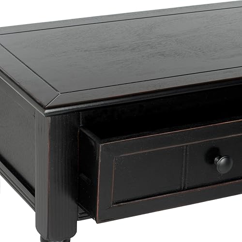 Miniatura 5 de Safavieh colección American Homes Samantha Mesa consola de 2 cajones, madera envejecida, color negro Negro (Distressed Black),Crema Envejecido,Rojo