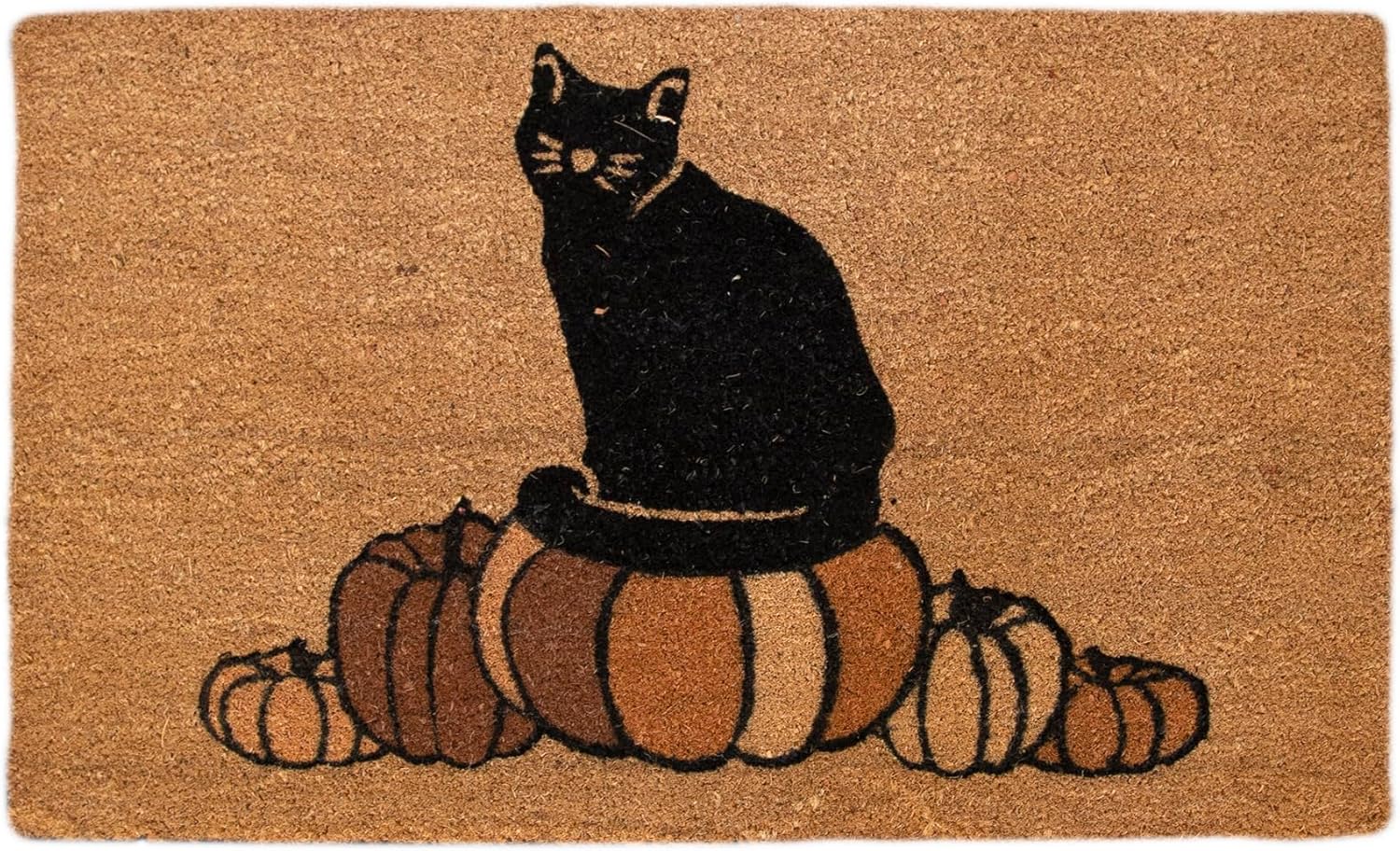 4 Cats & Dogs Convertible Entrance Door Mat-Interchangeable Designs - Welcome Mat, Pet Friendly, Washable Door Mat (Pumpkin Cat, 24"x36" Core Refill)