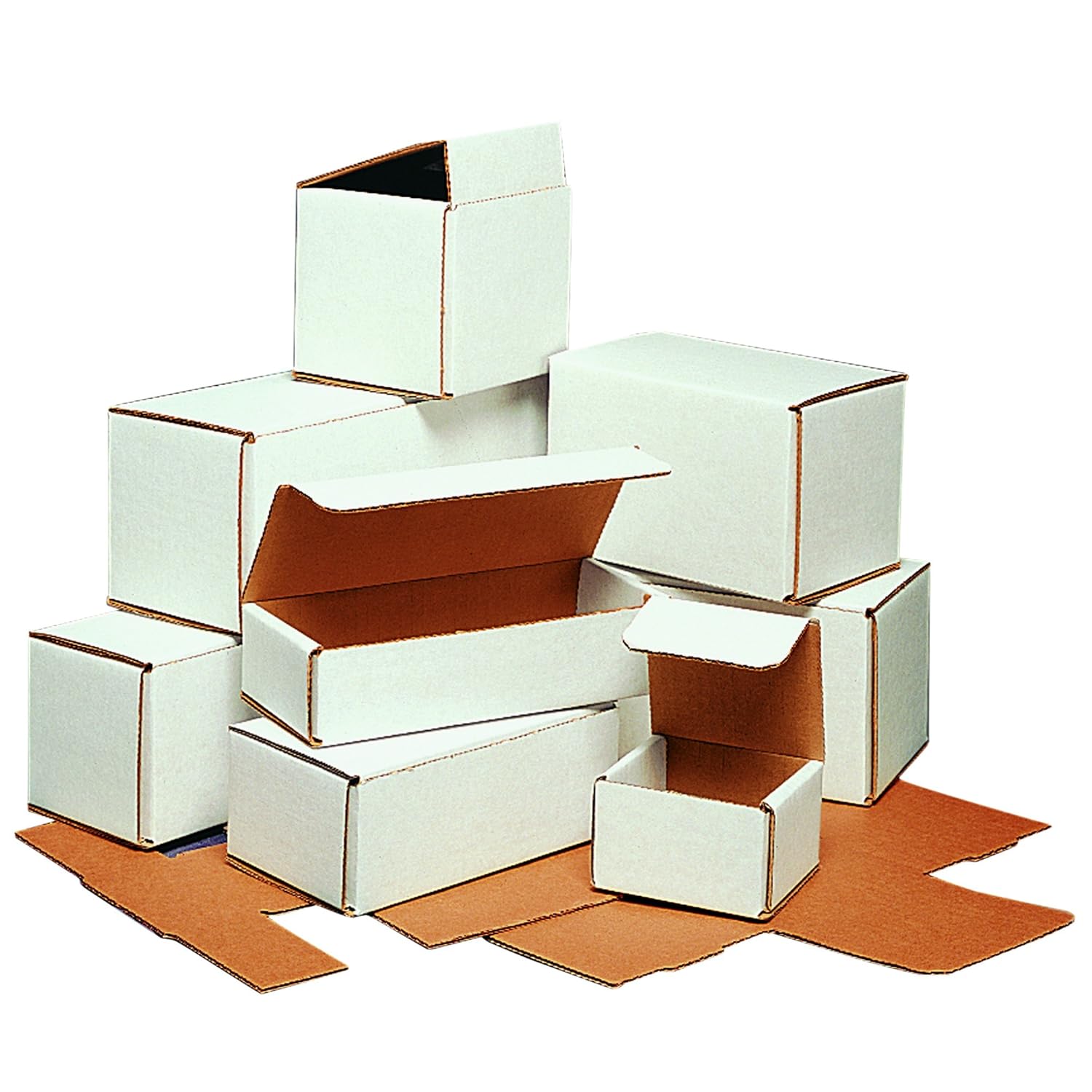 Aviditi White Corrugated Cardboard Mailing Boxes, 27 1/2 x 3 1/2 x 3 1/2, Pack of 50, Crush-Proof, For Shipping, Mailing and Storing