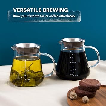 OVALWARE Glass Coffee Server for Pour Over 600ml/20oz | Microwave Safe