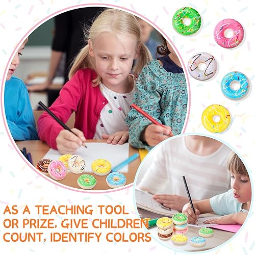 Miniatura 4 de Macarrie 50 bolas de dona para el estrés, regalos de fiesta, donas falsas, juguetes de levantamiento lento, juguete para aliviar el estrés para