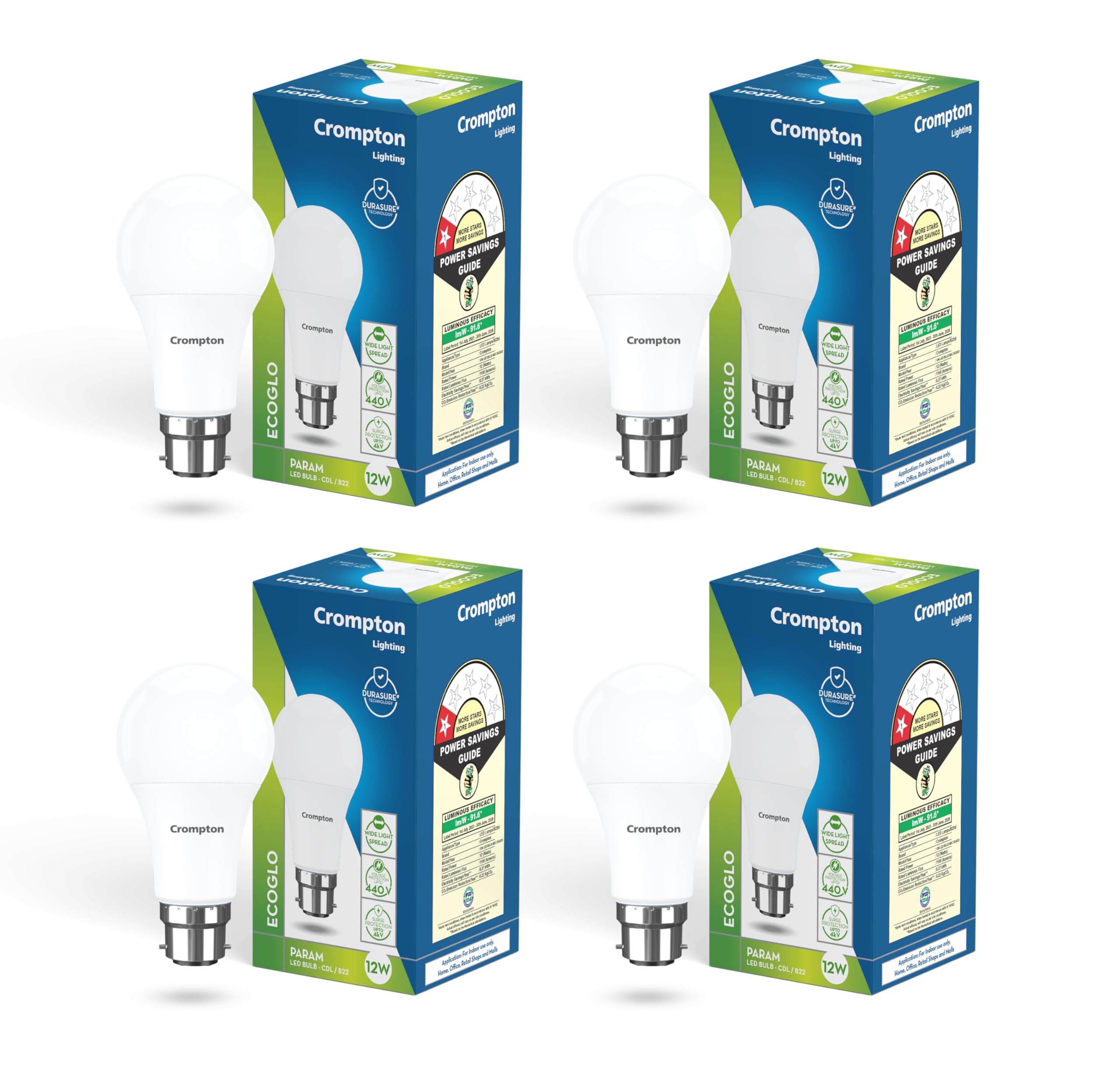Crompton Param 12 W LED Bulb LED12WPARAMDFCDL_Pack of 4-picture-13