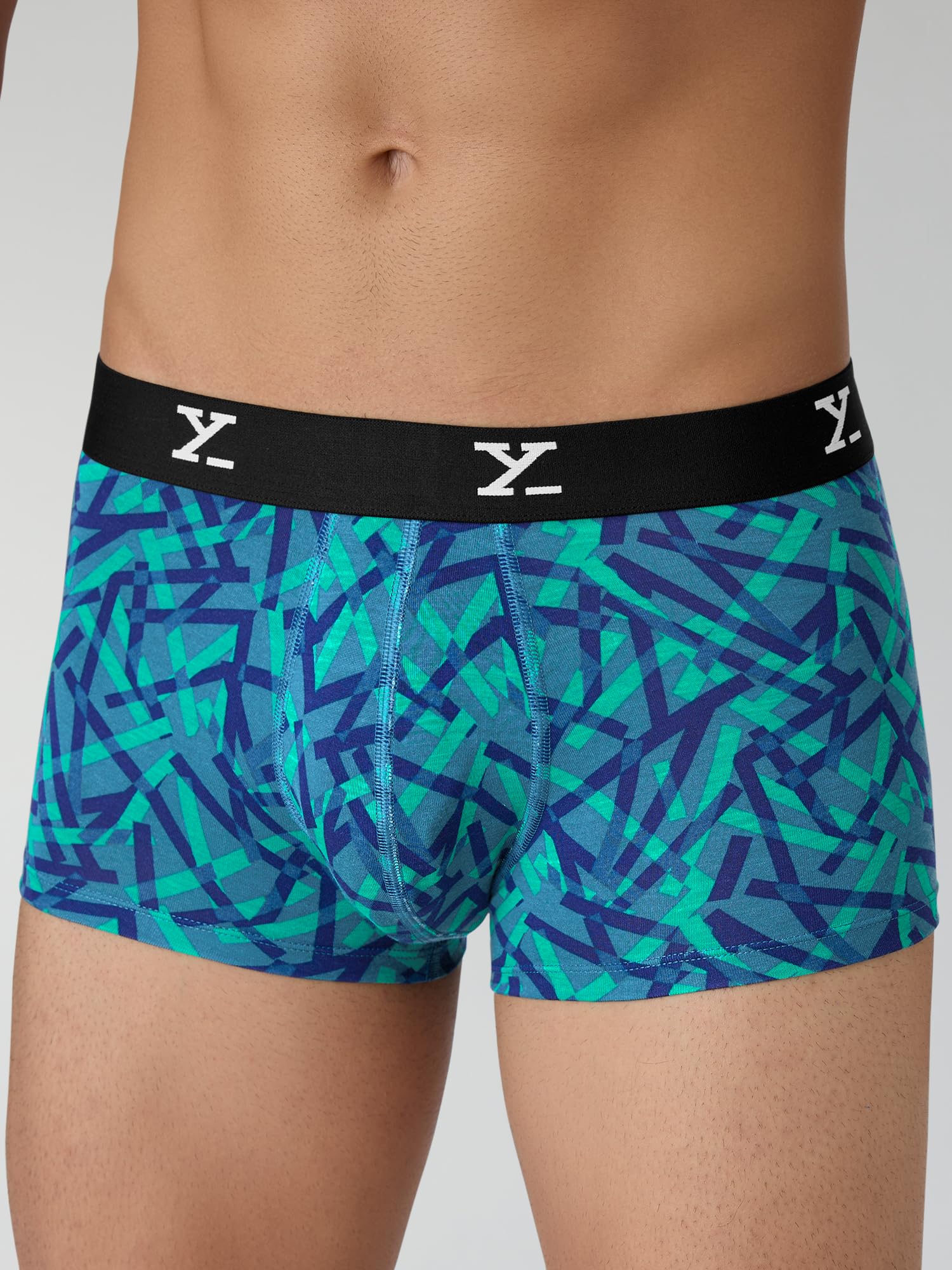 XYXX Men's Modal Slim Geometric Trunks (Pack of 2) (XY_R5_TRNK_02_Aqua Strokes + Prism Blue_L) 4