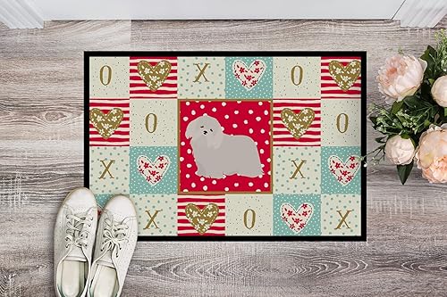 Miniatura 2 de Caroline's Treasures CK5824JMAT - Tapete Coton de Tulear #2 Love para interiores o exteriores, 24 x 36 pulgadas, rojo, 36 pulgadas de largo x 24