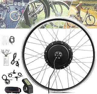 Oiyekntd 20"/24"/26"/27.5"/28"/29"/700c E-Bike Conversion Kit, Rear Wheel Electric Bicycle Kit 48V 500W 1000W Hub Motor Ebike Conversion Kit with LCD Display,48V250W-26inch