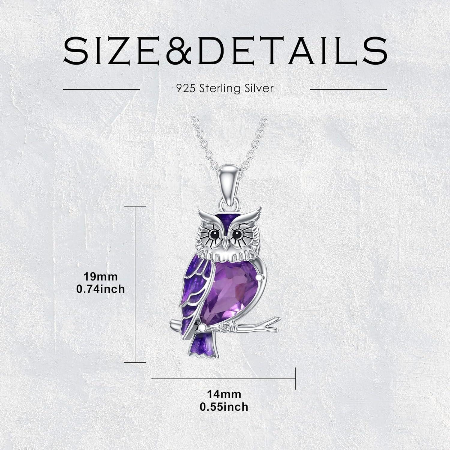 Natural Gemstone Owl Necklace for Women 925 Sterling Silver Owl Pendant with Genuine Gemstone Jewelry Gifts for Her - Image 6