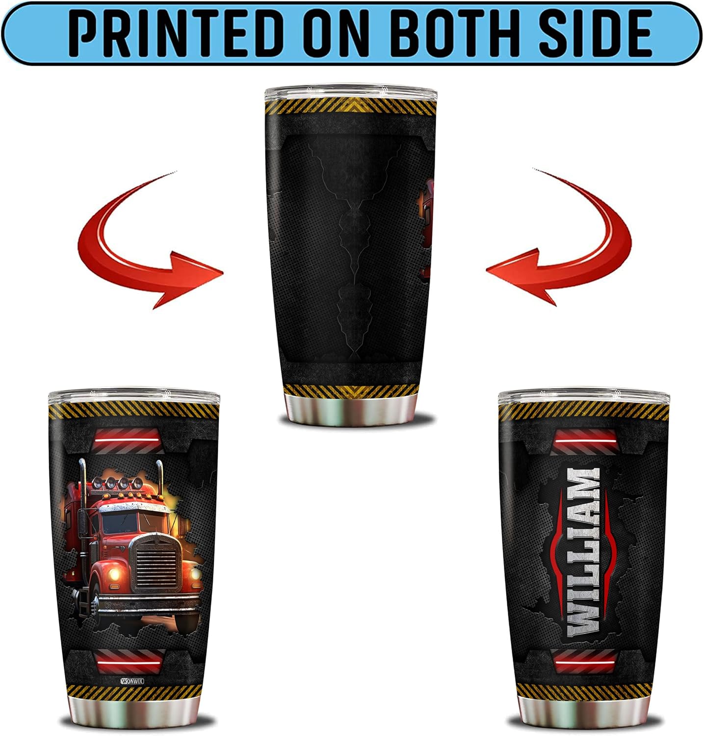 Personalized Truck Driver Tumbler Gifts for Men Insulated Stainless Steel 20oz With Lid Trucks Coffee Mug Travel Cup Water Bottle Gift for Trucker Him Husband Dad
