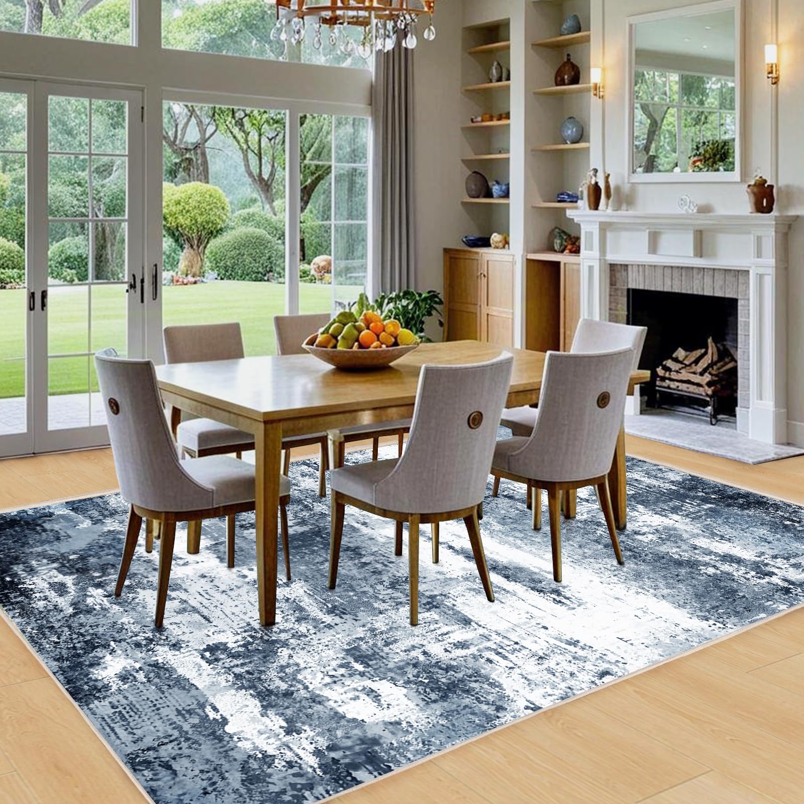 Chicnix Teppich Wohnzimmer 200x300, Großer Teppich Waschbar Kurzflor rutschfest Weich… – Ansicht 4