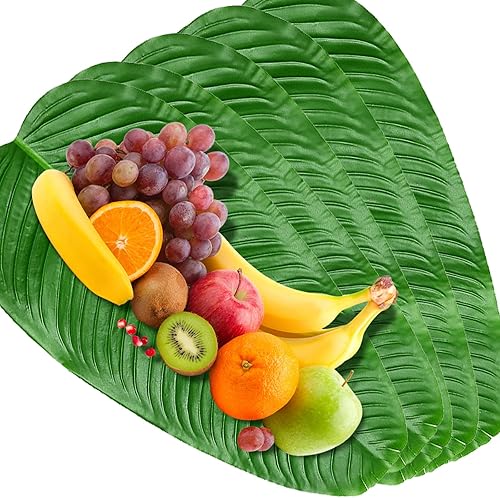 Miniatura 2 de Hojas de plátano artificiales grandes hawaianas Luau Party Leaf 5 Pack