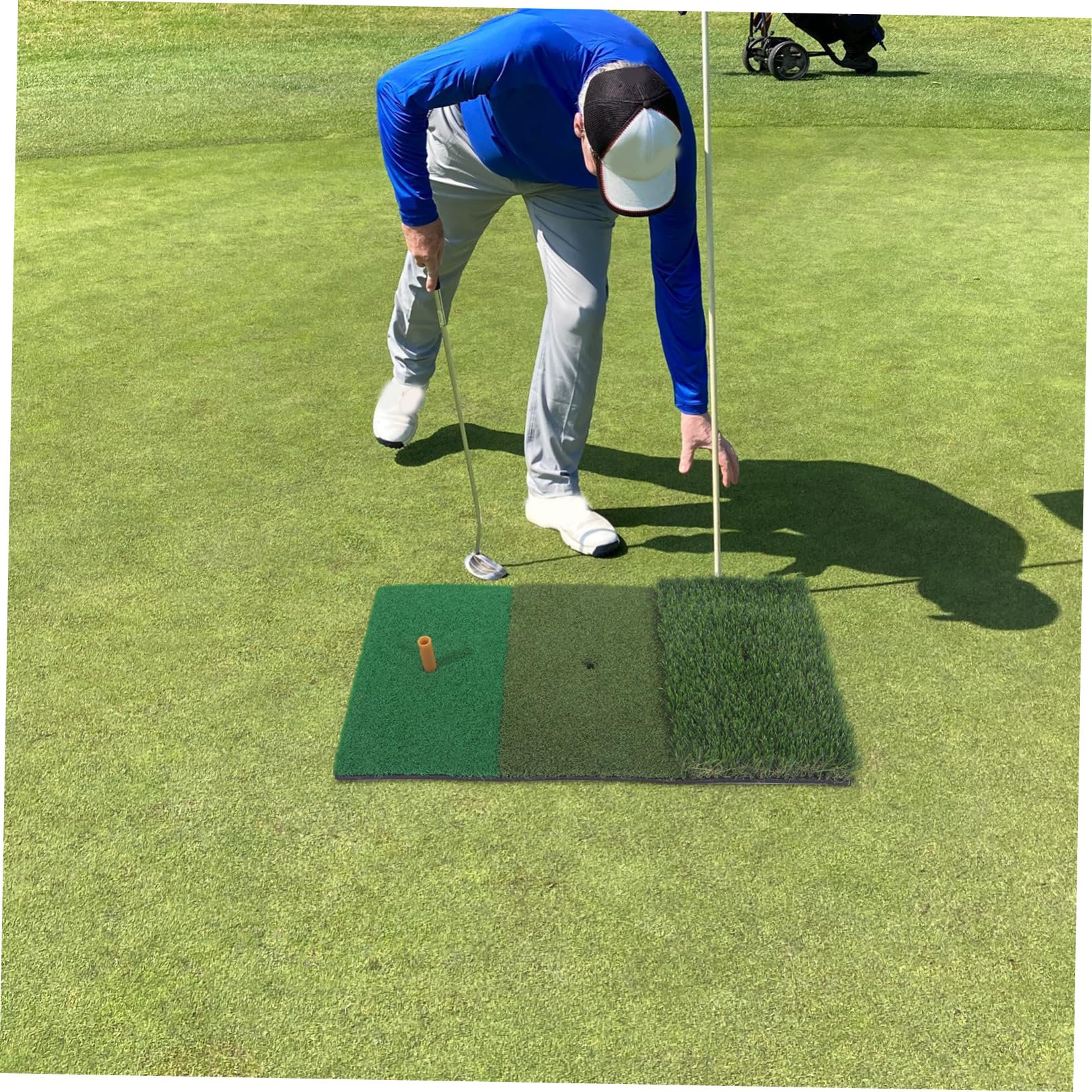 Yardwe Indoor Golf Practice Mat Turf Pad with Tee Holder Golf Swing Training Mat