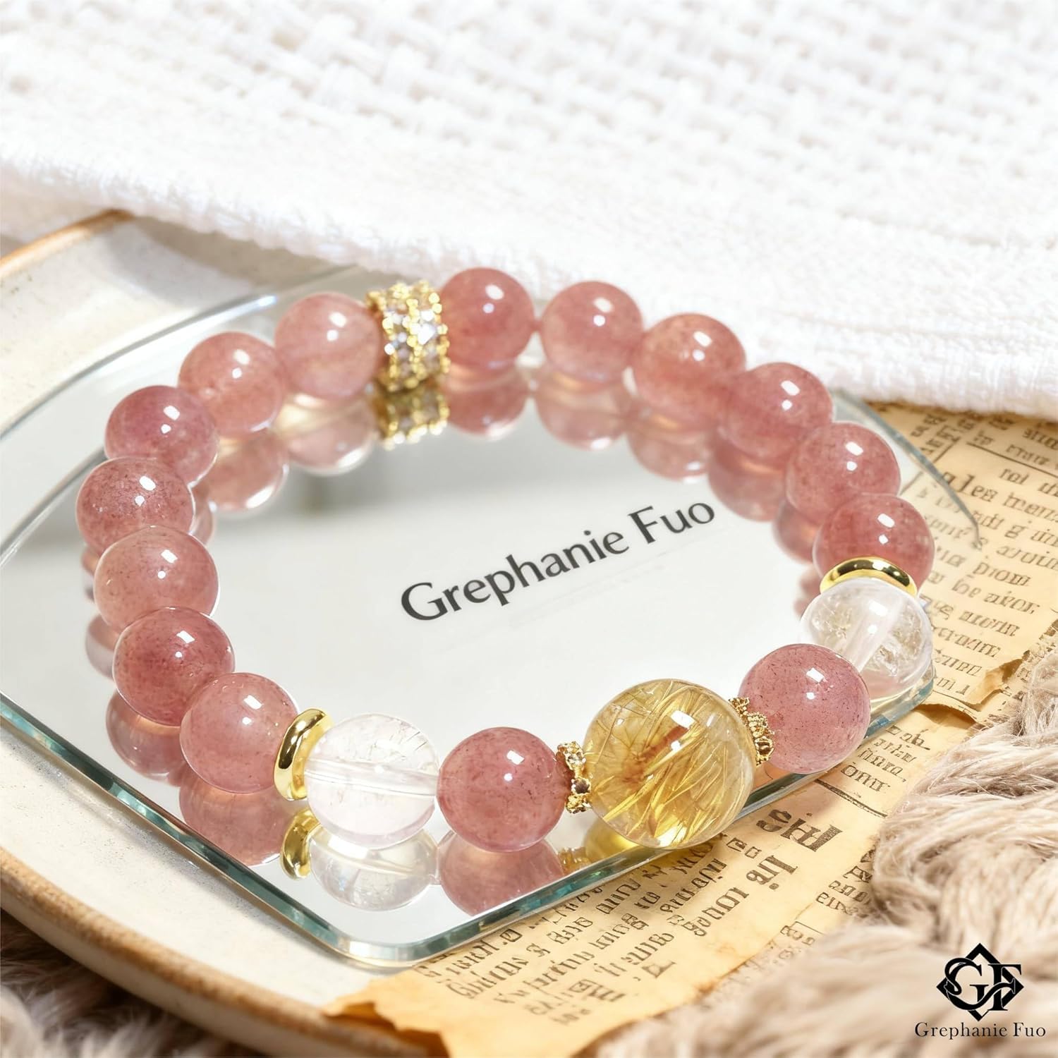 Natural Gemstone Bead Stretch Bracelet, Yoga Beaded Bracelet For Stress Relieve, Soothing Stretchable Elastic Bracelet for Women, Impeccable Gift for Birthday Valentine's Day - Image 3