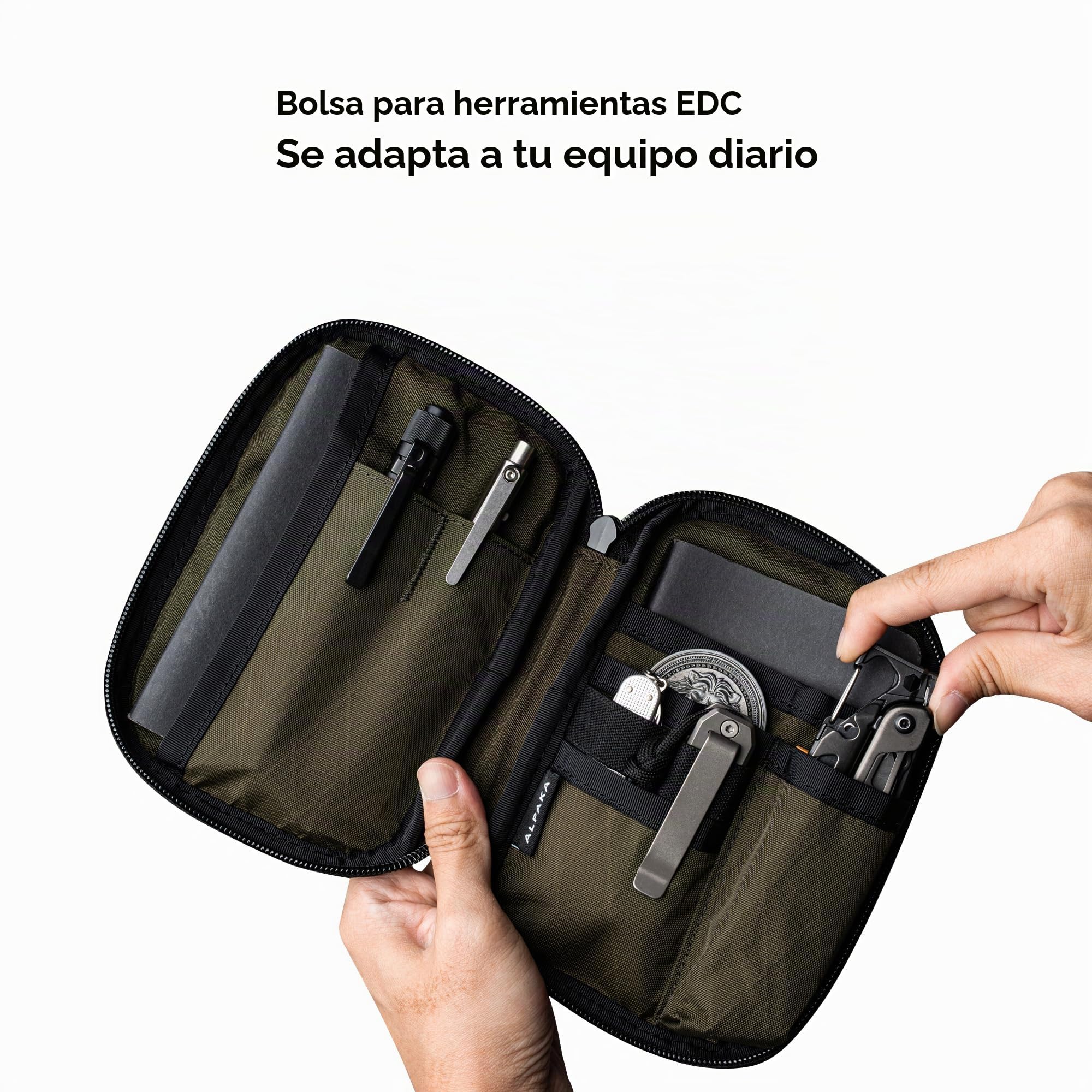 ALPAKA Admin Pouch Pro – Organizador EDC Pequeño con Cremallera | 7 Bolsillos Internos, Resistente al Agua, Ideal para Pasaportes, Cuadernos y Dispositivos Tecnológicos