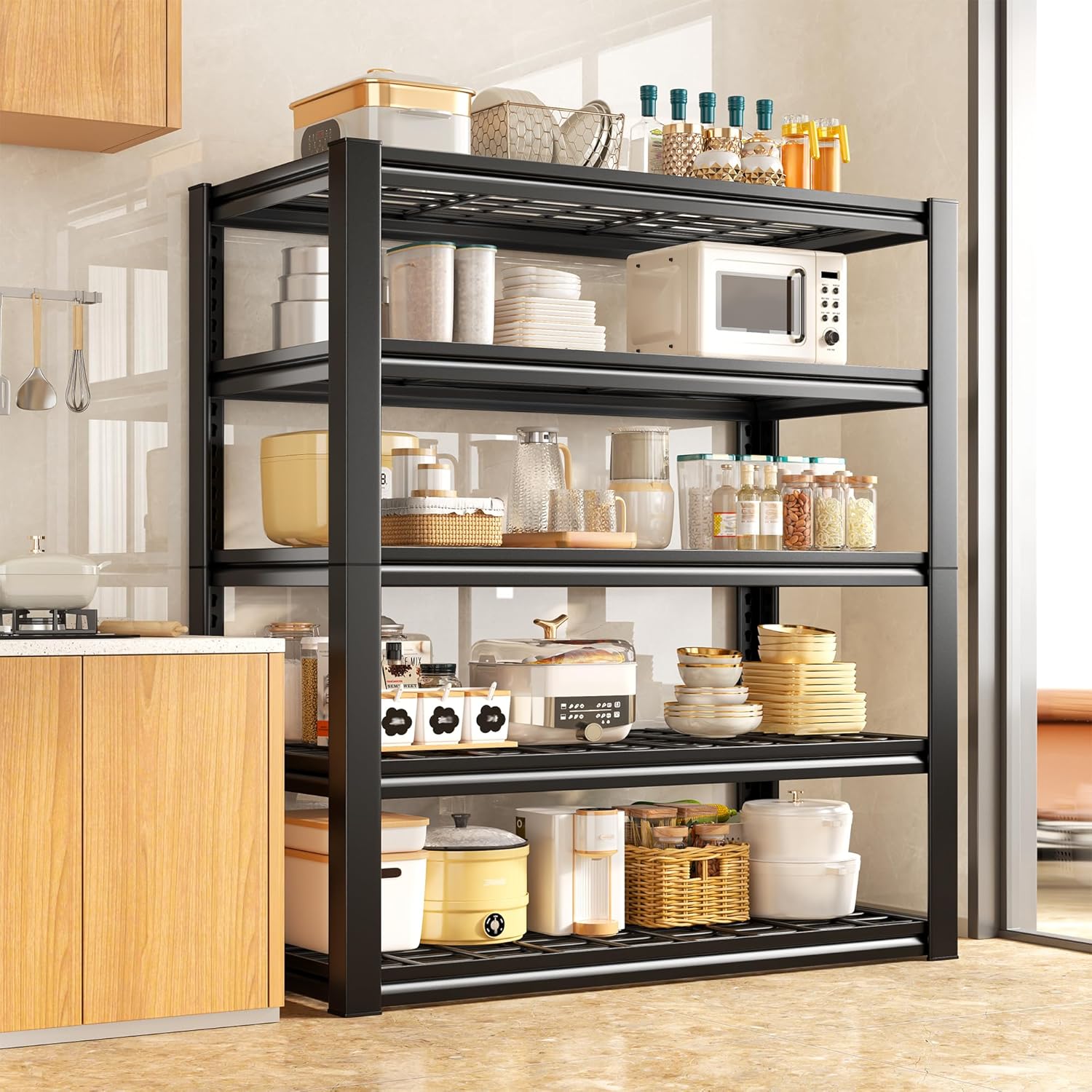 REIBII Garage Shelving 3000LBS, 5-Tier Storage Shelves, Adjustable Industrial Metal Shelving Unit for Garage, Basement, Pantry, Warehouse,Commercial, 36" W x 16" D x 72" H - Image 6