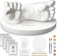 Vista 10 de KeaBabies Kit de Moldeado para Bebé de Manos y Pies - Kit de Moldeado de Manos 3D para Recién Nacidos y Elegante Base de Madera, Moldes de Pies