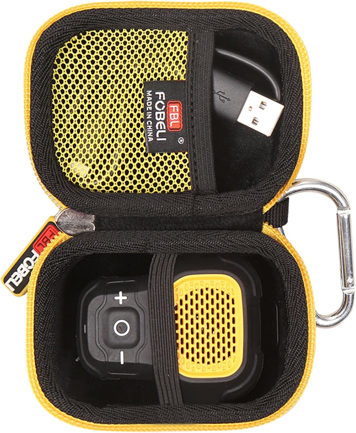 FBLFOBELI Hard Case Compatible with DEWALT Jobsite Pro Wearable Bluetooth Speaker, also fits for Noxgear 39g Wearable Bluetooth Speaker, Magnetic Clip-On Mini Speaker Storage (Yellow) - Image 2
