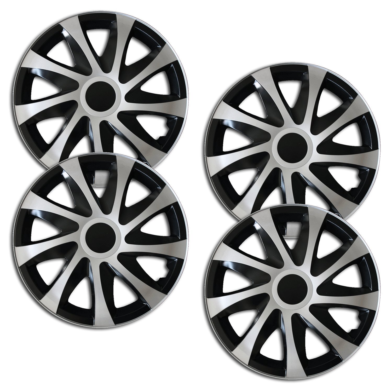 WRC Wieldoppen 16 - zwart/zilver 4 stuks | Webwinkel