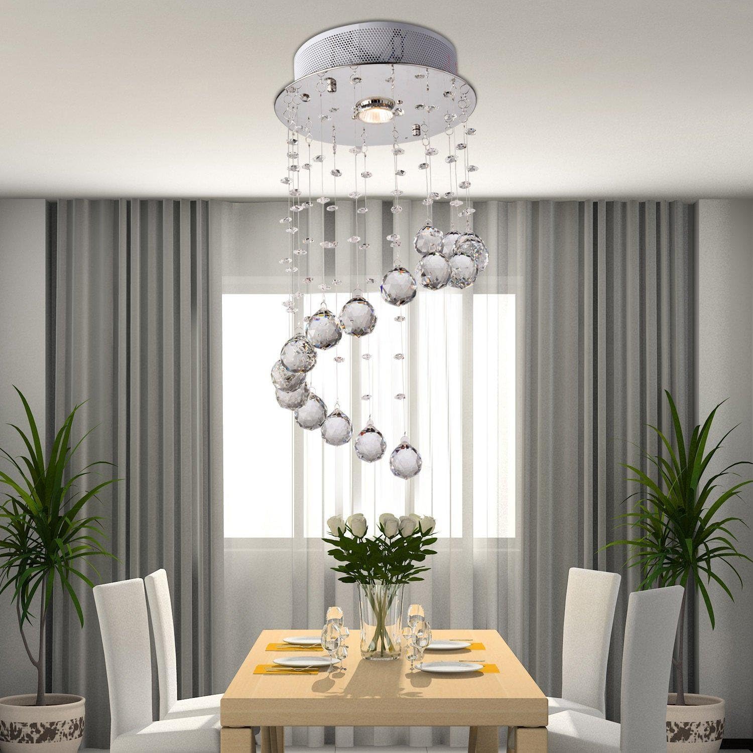 HuaJing® Simple and elegant modern crystal chandelier lamp a restaurant crystal chandeliers hanging wire [Energy Class A+]