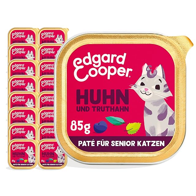Edgard Cooper Comida húmeda para Gatos Senior Pavo 85 g x 16 Comida húmeda sin azúcar y sin Cereales…