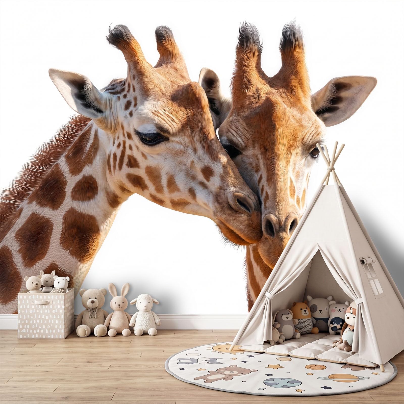 Fototapete Schlafzimmer Wohnzimmer 300x210 cm Giraffe Modern Tier Porträt, Wandtapete Vlies Tapete UV-Beständig Geruchsfrei Vliestapete Panorama Wandbild Wandposter