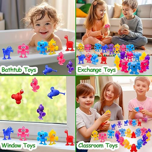 Miniatura 4 de 24 piezas de rellenos de huevos de Pascua, suministros de fiesta para niños, rellenos de cesta de Pascua, animales con ventosa, bloques de