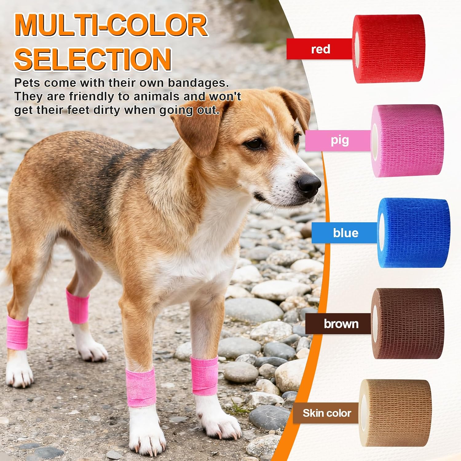 10 Pack Self Adhesive Bandage Wrap Pet Breathable First Aid Cohesive Gauze