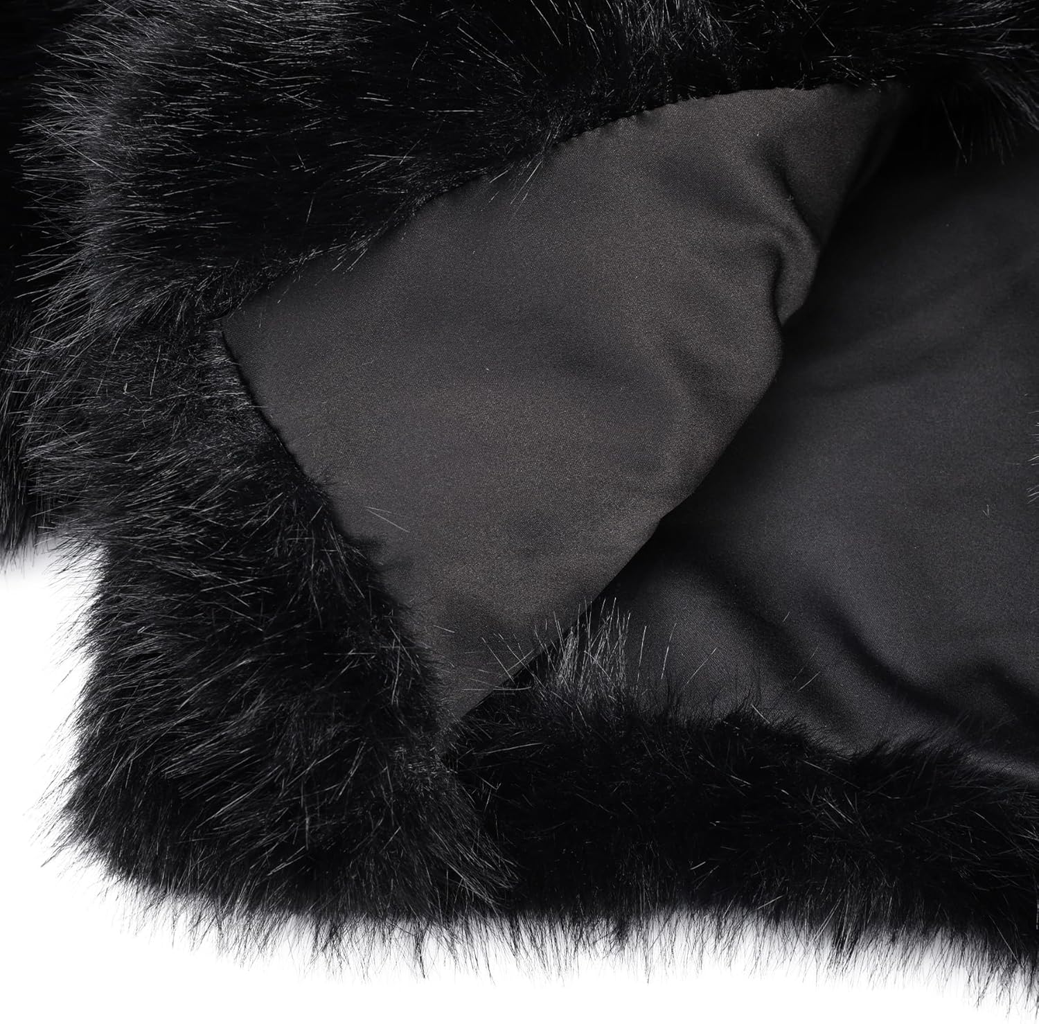 Amazhiyu Women's Faux Fur Crop Lapel Jackets Open Front Long Sleeve Coat Pockets - Image 5