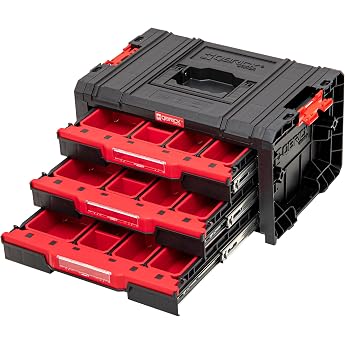 Qbrick System Pro Drawer 3 Toolbox 2.0 Expert Empty Tool Box Black Red 450 x 310 x 244 mm
