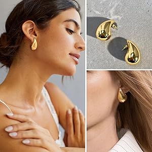 Amazon.com: FAMARINE Chunky Drop Earrings for Women Earring Amazon.com: FAMARINE Chunky Drop Earrings for Women Earring