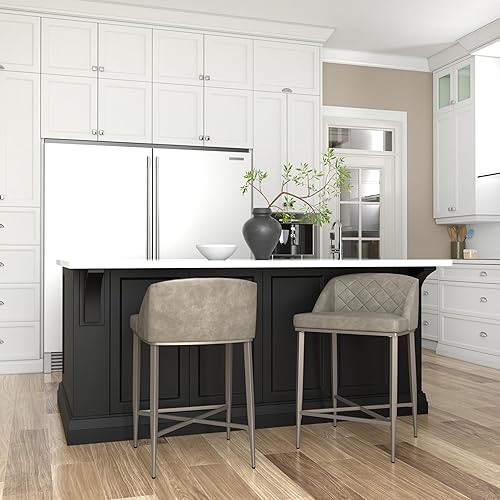 Miniatura 2 de Hillsdale Furniture Phoenix Taburete de altura de mostrador (juego de 2), color gris Peltre,plateado