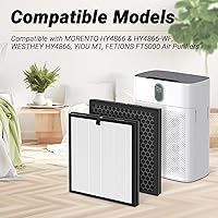 Vista 2 de Filtros de repuesto prémium HY4866 compatibles con purificador de aire Morento HY4866, WESTHEY HY4866 y YIOU M1, 4 paquetes