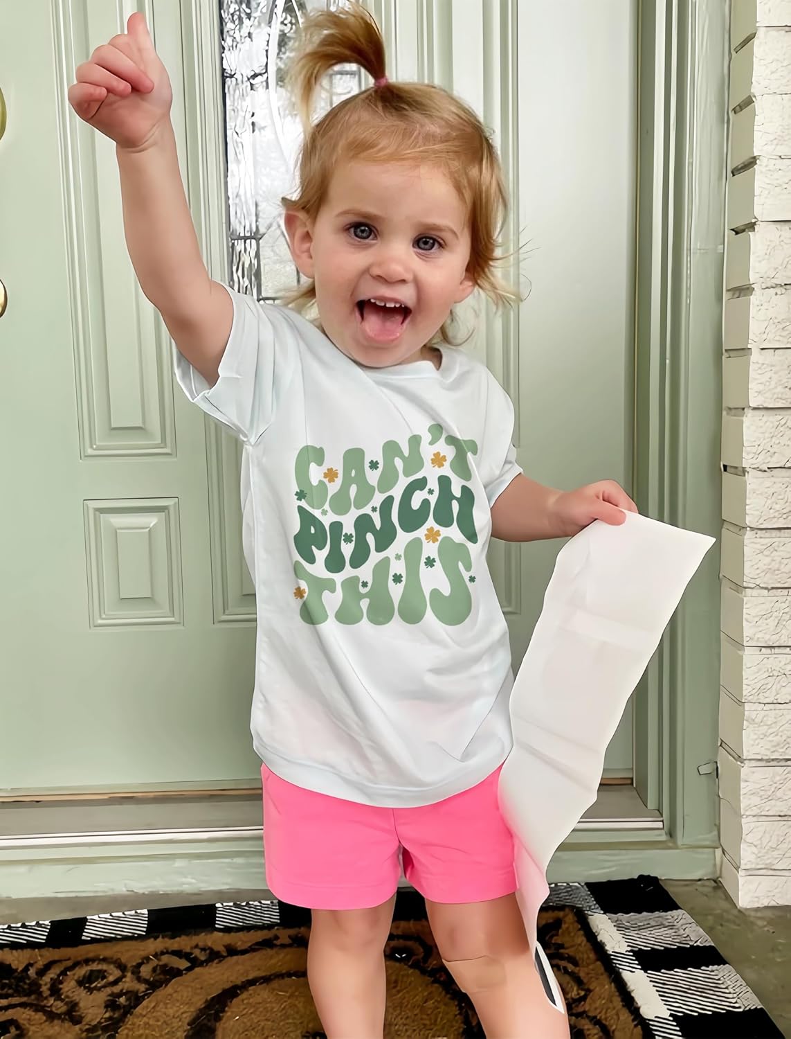 Toddler Baby Can't Pinch This T-Shirts St Patrick's Day Clover Graphic Shirts Cute Summer Short Sleeve Clothes - Image 3