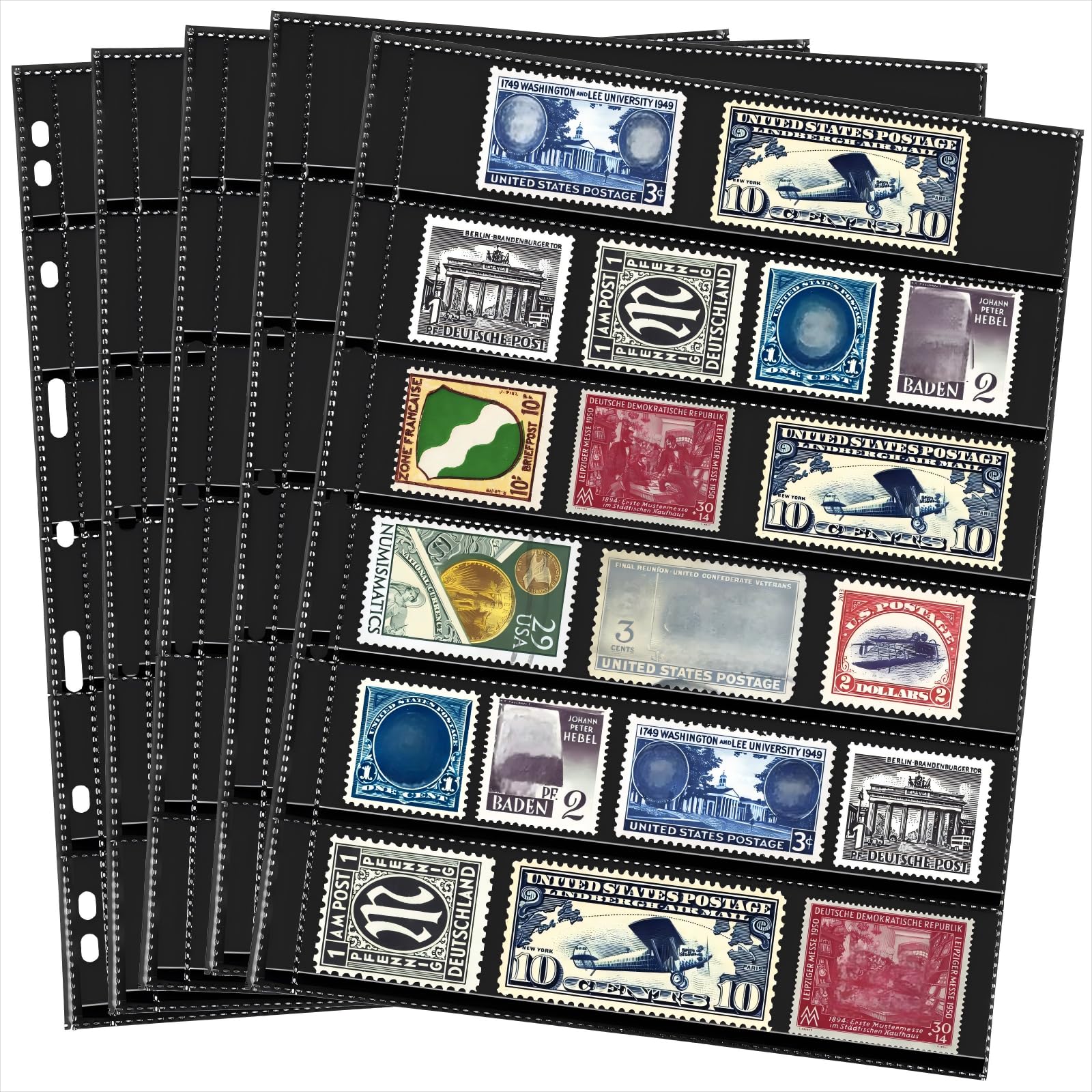 Feuilles de timbres pour classeur standard à 9 trous afin de protéger votre collection