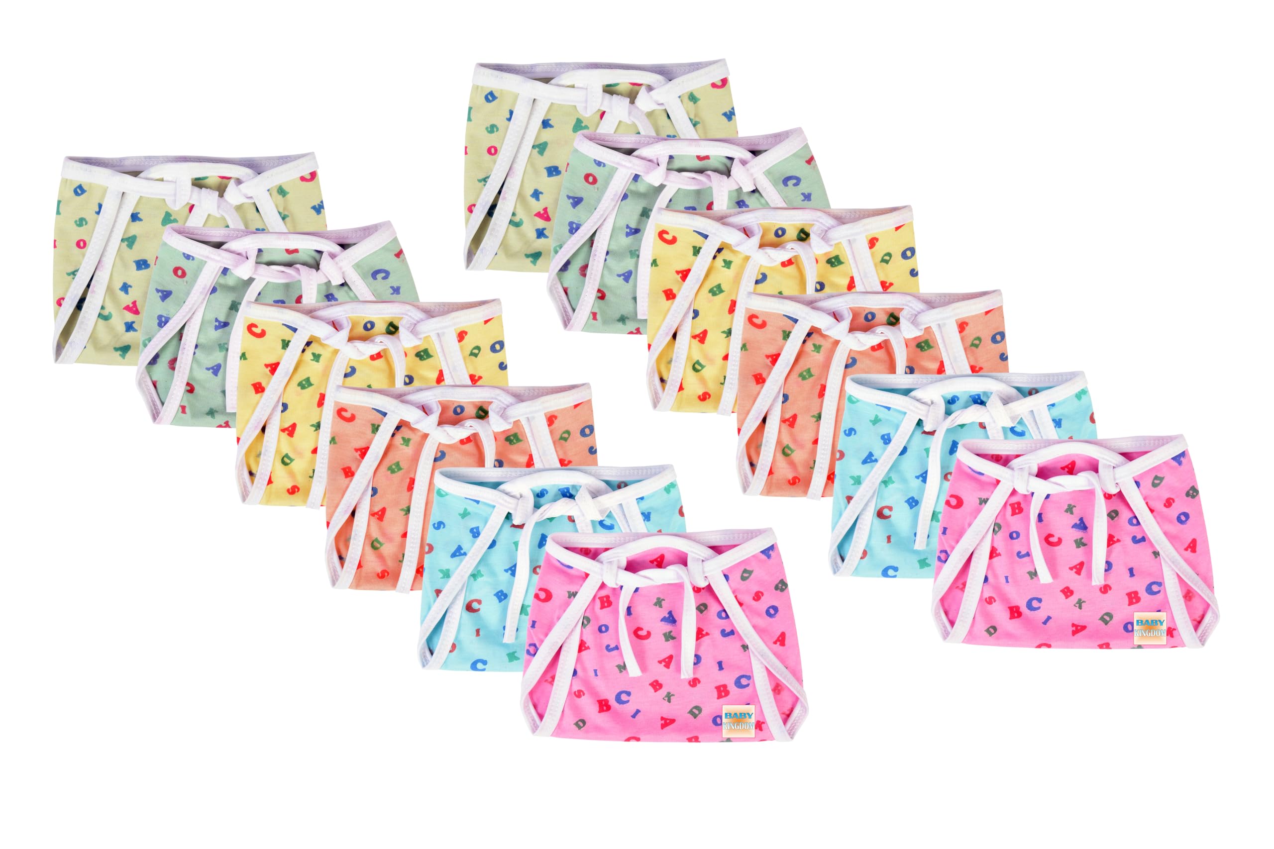 New Born Baby's Cotton Cloth Diapers Langot Nappy U Shaped Washable and Reusable Nappies Gift for New Born Baby (Multicolor, 0-6 Months) (nappy 12 new)-image-20