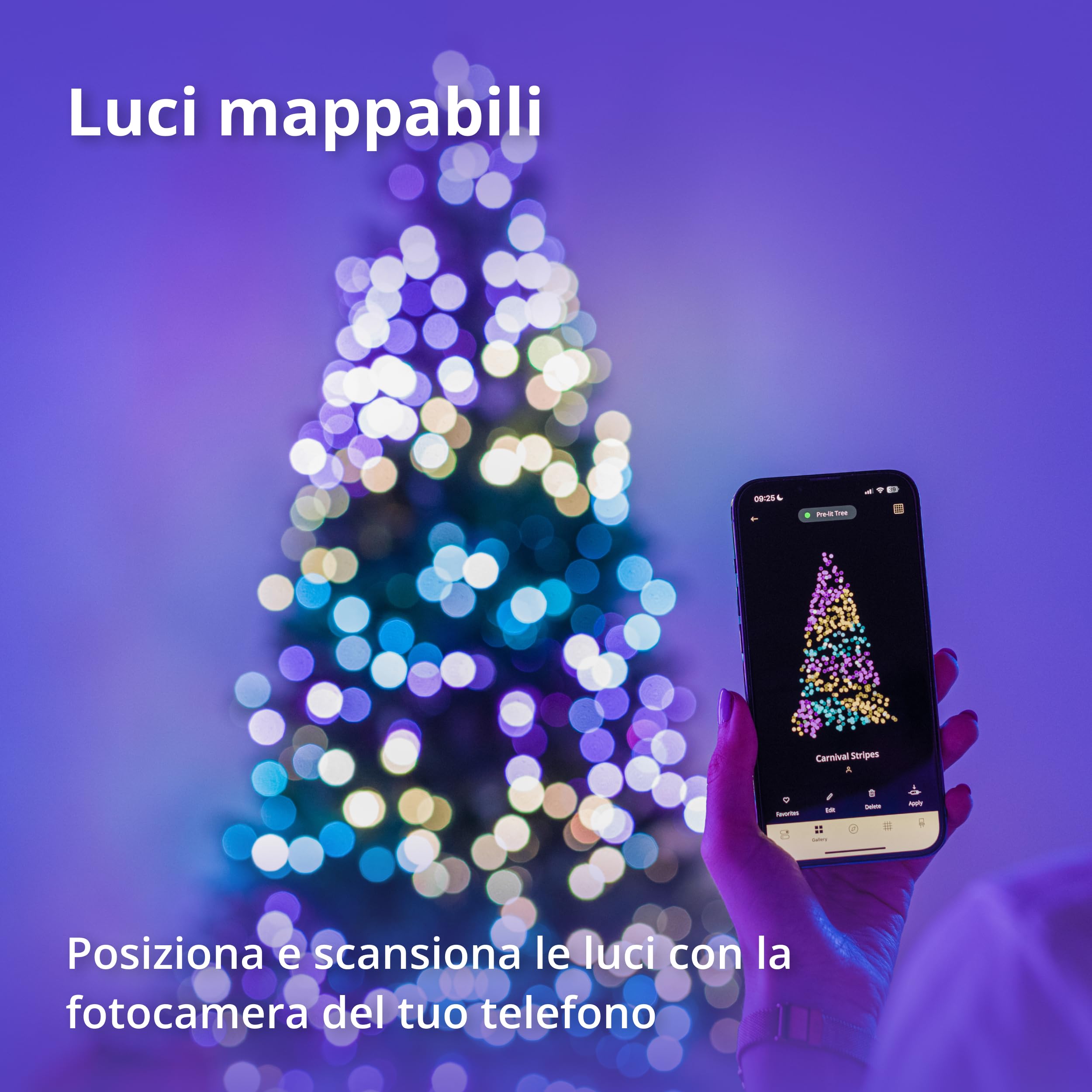 Albero Artificiale Pre-illuminato A LED Da 1,8 M, Con 153 Luci Calde E RGB, Base Rotante 360°, Pop-up Facile Montaggio, Per Interni/esterni - 2