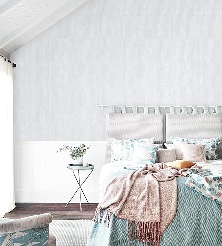 Miniatura 3 de Guvana Papel tapiz grueso de 15.7 x 118 pulgadas, color blanco grueso, textura de tela de pasto sintética, papel de contacto autoadhesivo grueso,