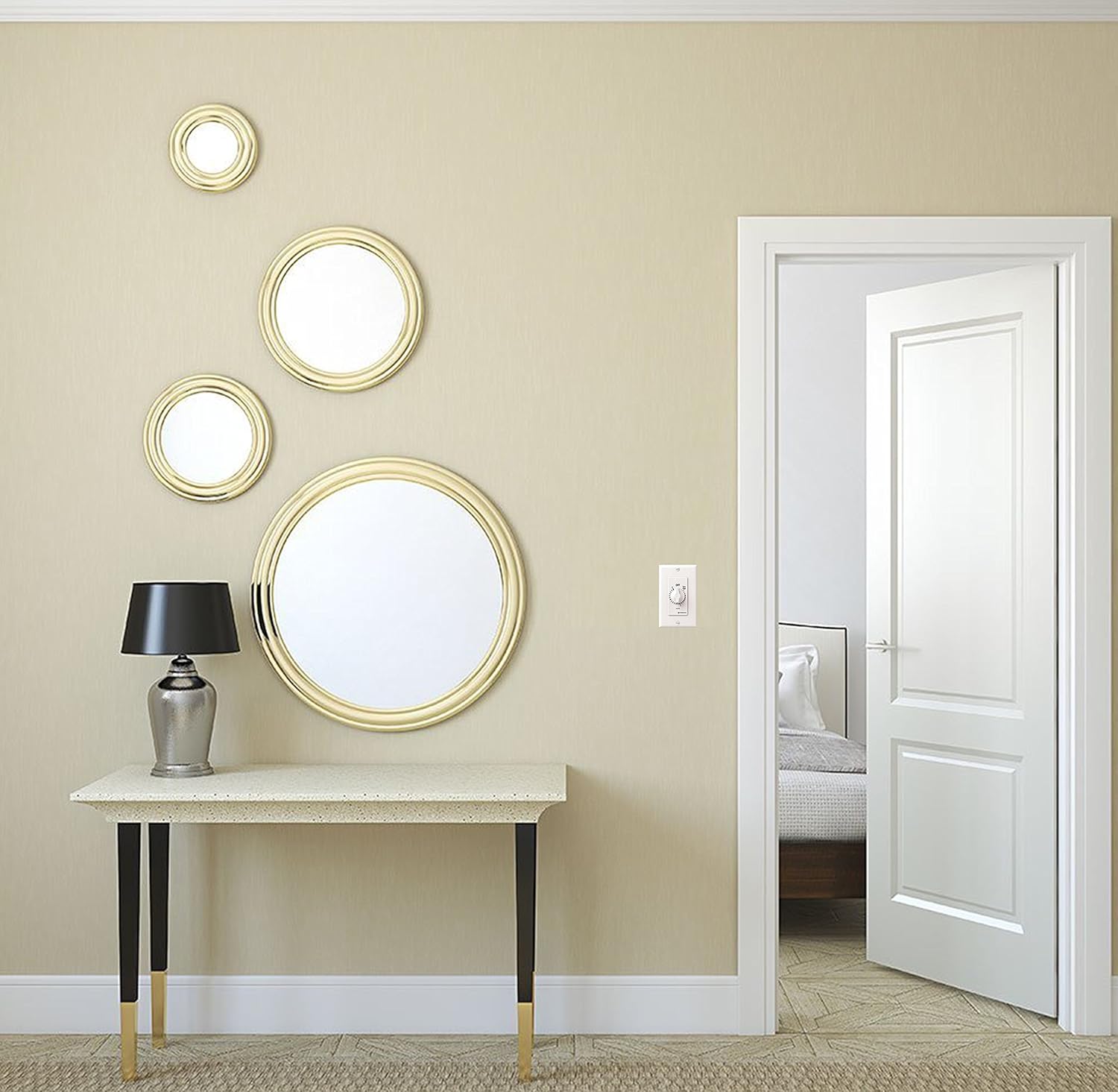 Intermatic FD2HW 2-Hour Spring-Loaded Automatic shut-off Wall Timer for Fans and Lights with Hold, White