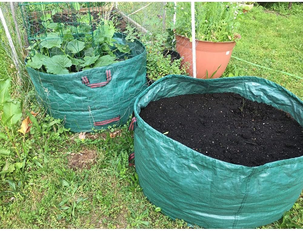 63 Gallon Reusable Garden Waste Bags- Heavy Duty Gardening Bags, Lawn Pool Garden Leaf Yard Waste Bags
