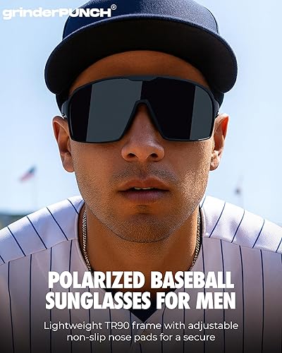 Miniatura 7 de grinderPUNCH XL Baseball, Pickleball, Running, Hiking & Cycling Polarized Sport Sunglasses for Men & Women with UV Protection