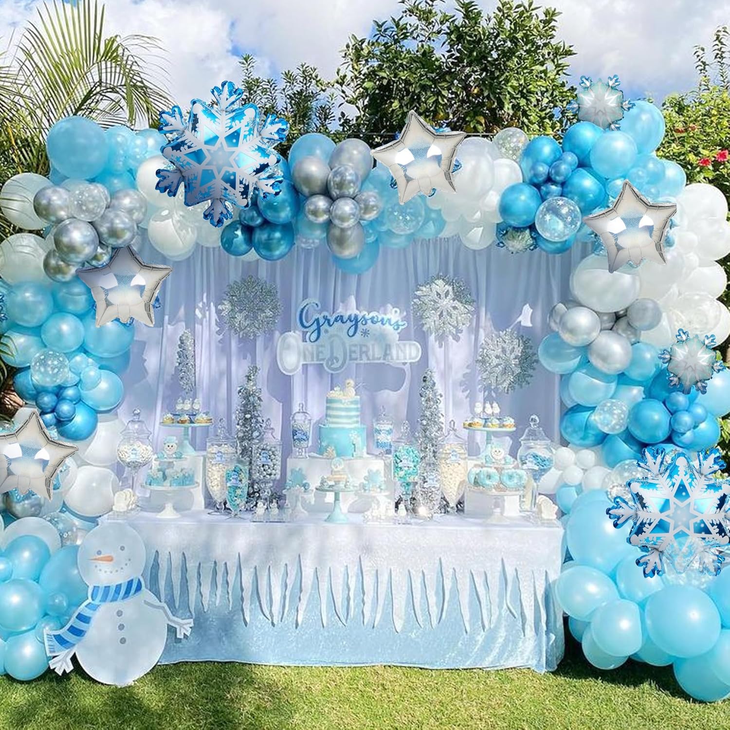 Snowflake Star Shapes Winter Holiday Theme Birthday Party Mylar Foil Christmas Decor Balloons - Image 6