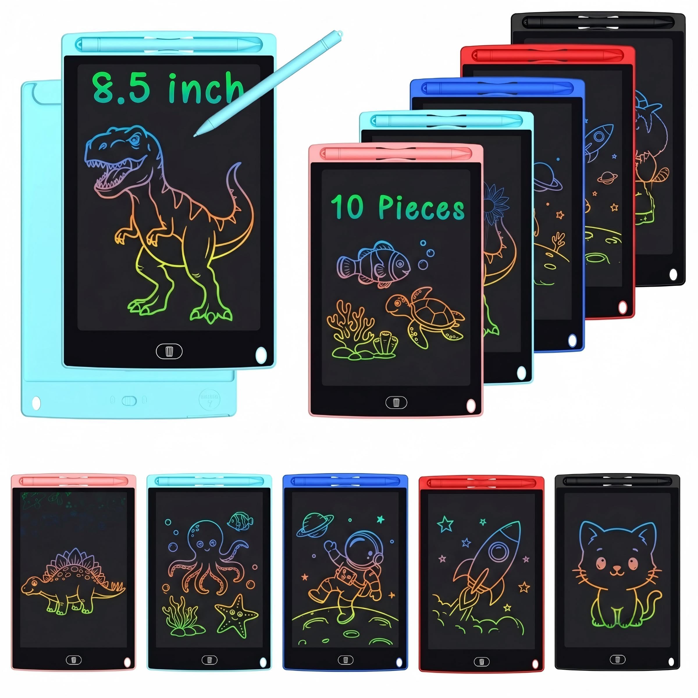 Party Favors for Kids, 10 Pack 8.5 Inch LCD Writing Tablet for School Classroom Rewards, Bulk Birthday Gifts for Boys & Girls Age 3-8, Mess-Free Travel Toys for Toddlers & Preschool Learning