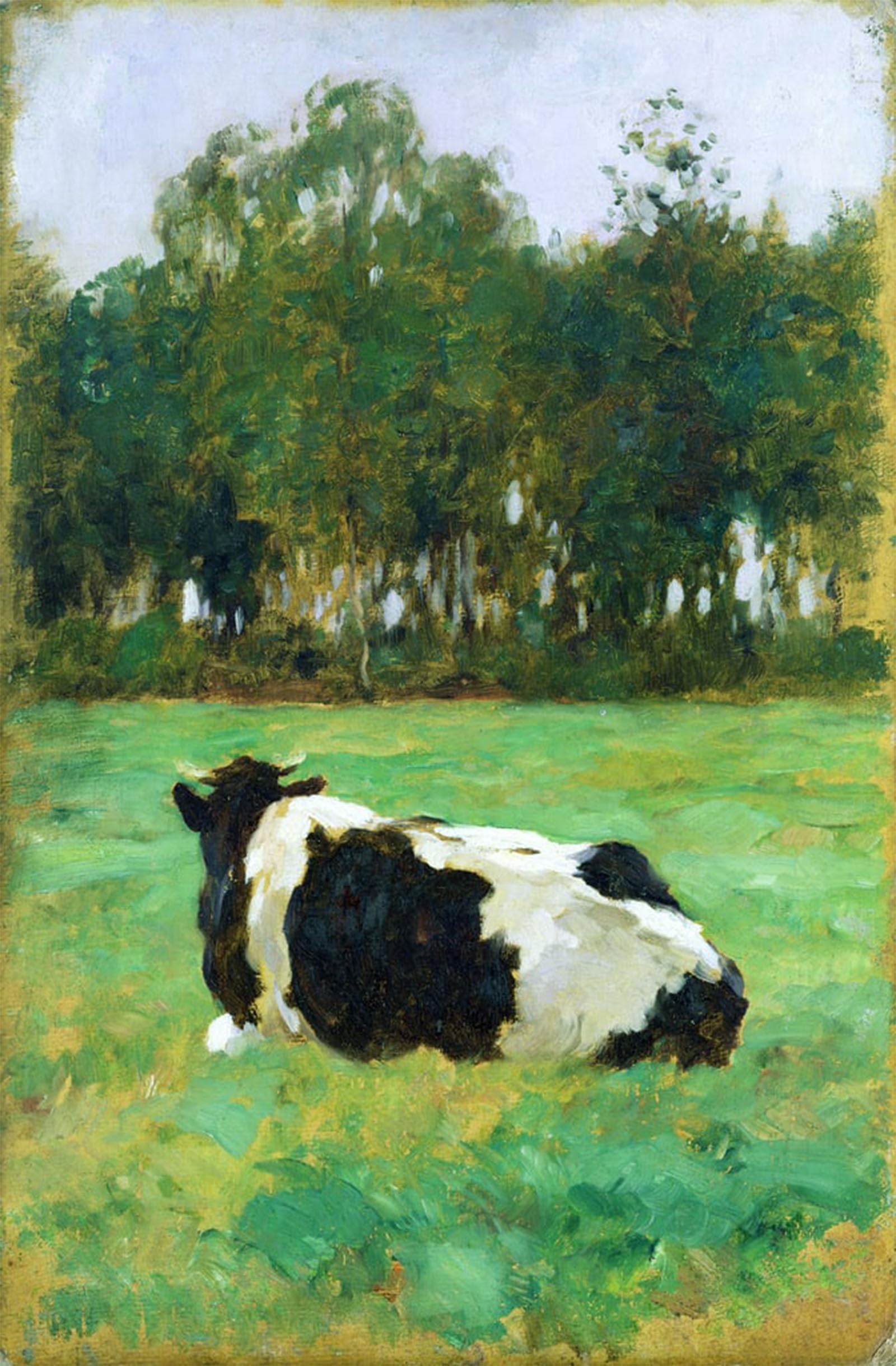 ARTXLXXBN Famous Art Print Poster Vintage Wall Art a Cow in the Meadow by Ludwig Herbst Canvas Art Poster for Home Decor 60x90cm