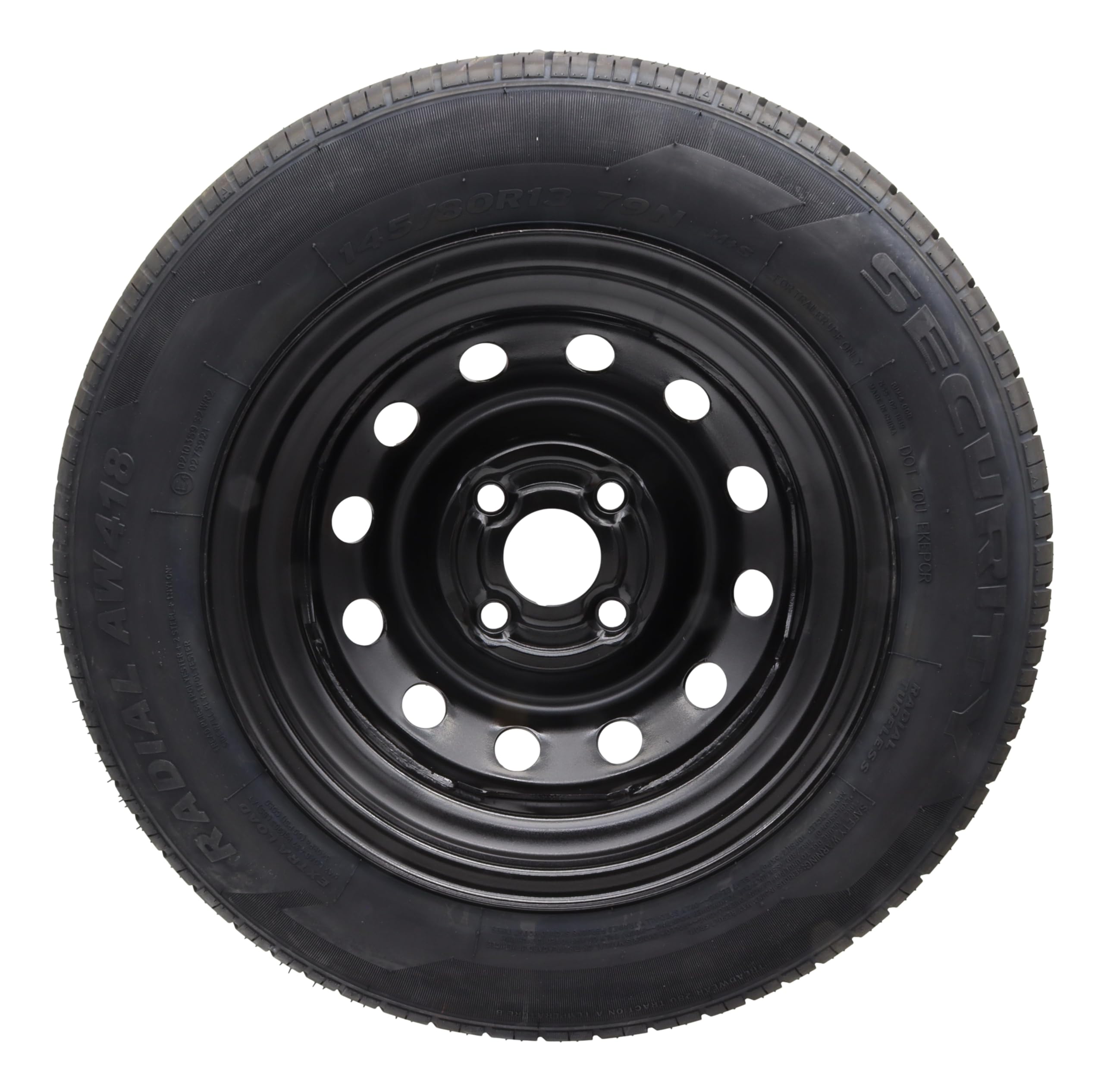 Ruota completa 145/80R13 79N 4 x 100, 4Jx13, 145 80 R 13, llanta nera, ruota per rimorchio