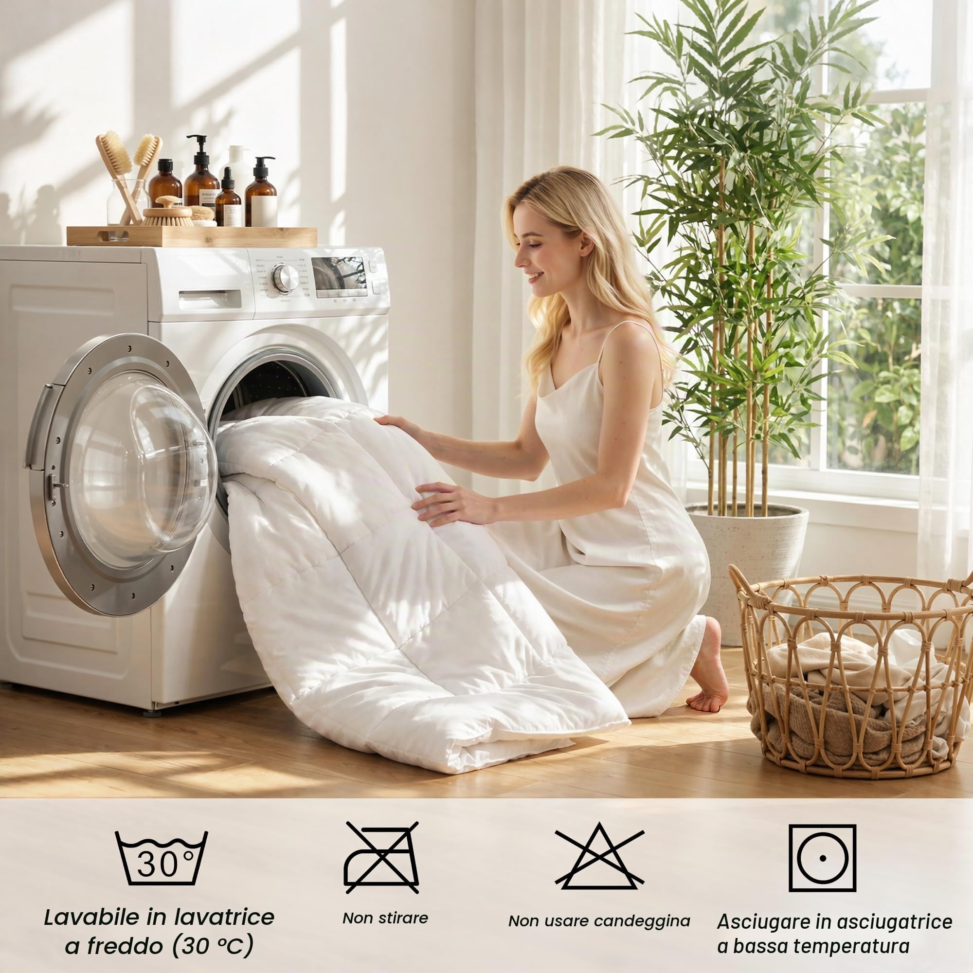 Piumino Letto Singolo 4 Stagioni 135x200 cm,Piumino Trapunta Morbido e Leggero,Caldo e Confortevole,Traspirante in Microfibra Facile da Curare Riempimento Caldo Bianco