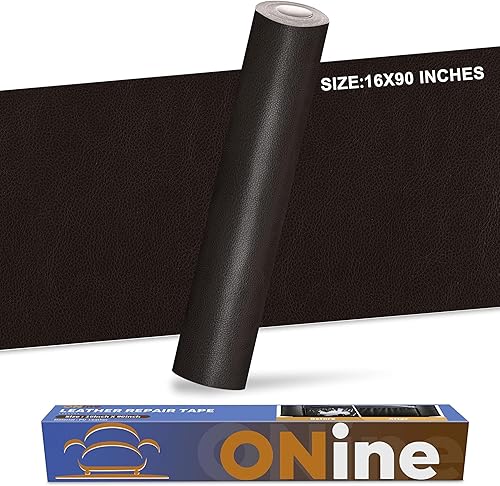 Miniatura 32 de ONine - Cinta de reparación de piel, parche para reparación de piel autoadhesivo de 12 x 48 pulgadas, impermeable, resistente al desgaste, para Negro