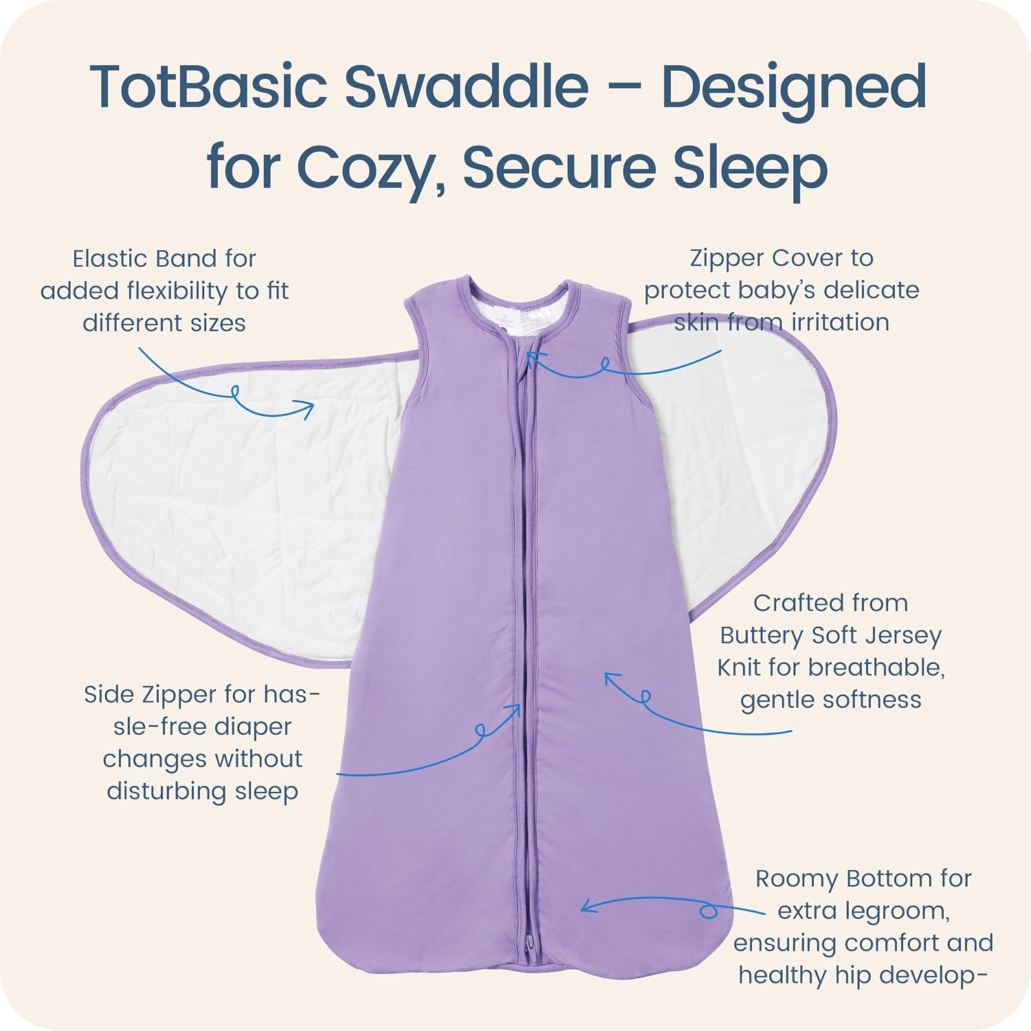 Newborns Swaddle Sleep Sack 0–3 Months, 1.0 TOG Baby Blanket for Newborns, Soft Sleeping Bag for Infants